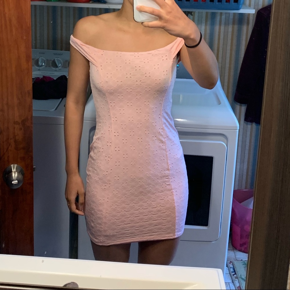 NWOT UO Pink Off the Shoulder Dress S